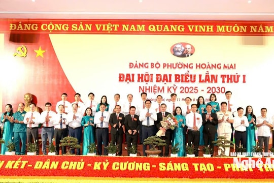 Phó Bí thư Thường trực Tỉnh ủy Nghệ An Hoàng Nghĩa Hiếu dự và chỉ đạo Đại hội đại biểu Đảng bộ phường Hoàng Mai lần thứ nhất, nhiệm kỳ 2025-2030