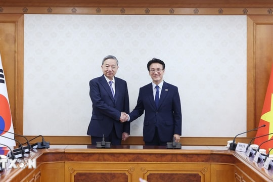 Tổng Bí thư Tô Lâm hội kiến Thủ tướng Hàn Quốc Kim Min Seok