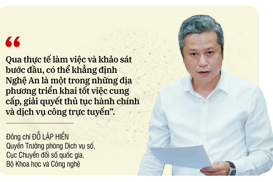 Lãnh đạo Cục Chuyển đổi số quốc gia khuyến nghị giải pháp để Nghệ An nâng cao hiệu quả thực hiện thủ tục hành chính trên môi trường số