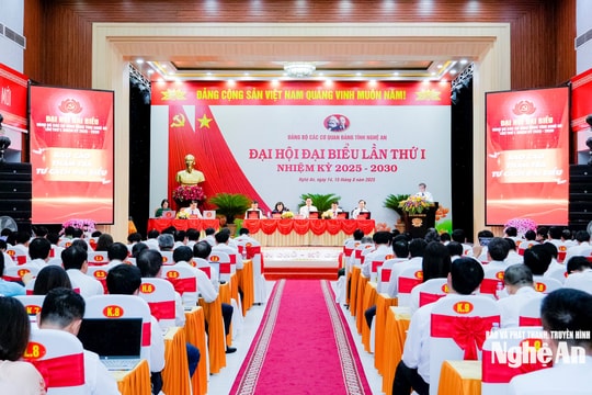 Đại hội đại biểu Đảng bộ Các cơ quan Đảng tỉnh Nghệ An lần thứ I, nhiệm kỳ 2025 - 2030