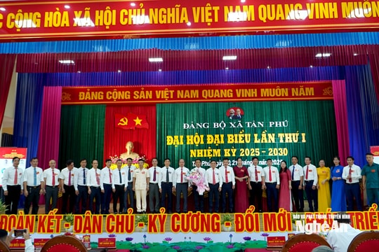 Đảng bộ xã Tân Phú (Nghệ An) tổ chức thành công đại hội đại biểu lần thứ I, nhiệm kỳ 2025 - 2030