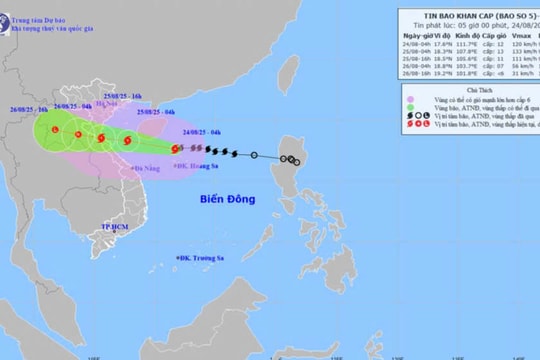 Tin mới nhất về cơn bão số 5