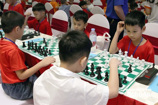 Hơn 560 kỳ thủ tham gia Giải Cờ vua Thiếu niên, nhi đồng Nghệ An mở rộng lần thứ I