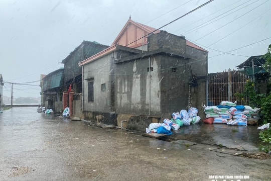 Quỳnh Phú: Người dân 'dựng tường cát' chống chọi gió bão và sóng biển