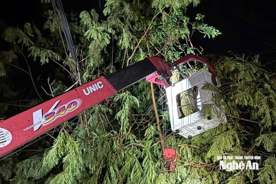 Lãnh đạo Công ty Điện lực Nghệ An thông tin tiến độ cấp điện trở lại