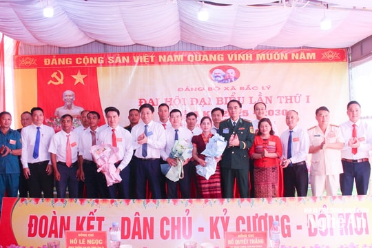 Trưởng ban Nội chính Tỉnh ủy Hồ Lê Ngọc dự và chỉ đạo Đại hội đại biểu Đảng bộ xã Bắc Lý lần thứ I, nhiệm kỳ 2025-2030
