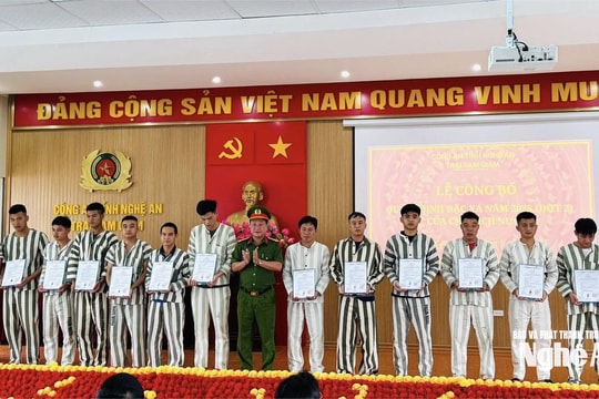 Nghệ An: 30 phạm nhân được đặc xá nhân dịp Quốc khánh 2/9