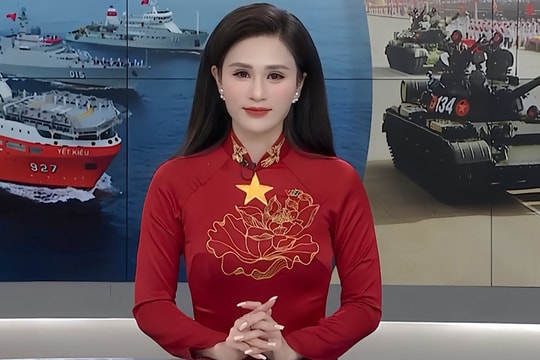 Nữ BTV gây sốt khi diện áo dài đỏ ở bản tin Thời sự VTV ngày đại lễ là ai?