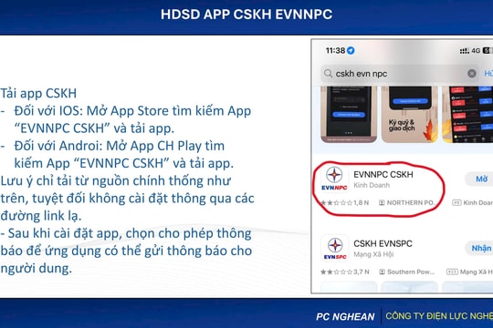 Công ty Điện lực Nghệ An hướng dẫn cài đặt App chăm sóc khách hàng EVNNPC