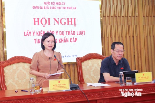 Đoàn Đại biểu Quốc hội tỉnh Nghệ An lấy ý kiến góp ý dự thảo Luật Tình trạng khẩn cấp