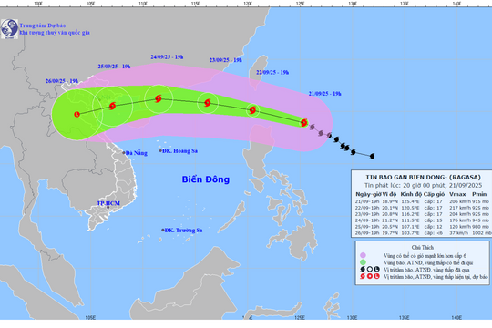 Bão Ragasa sắp tiến vào Biển Đông, thời tiết Nghệ An đầu tuần diễn biến ra sao?