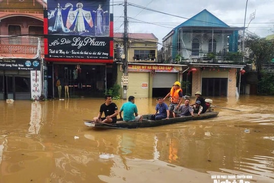 Nhiều khu vực ở Quỳ Hợp, Thái Hòa ngập chìm trong nước lũ