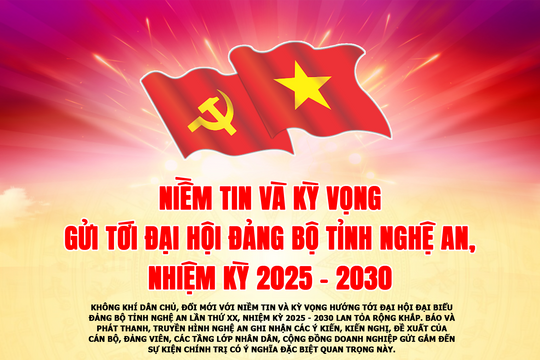 Niềm tin và kỳ vọng gửi tới Đại hội Đảng bộ tỉnh Nghệ An, nhiệm kỳ 2025 - 2030