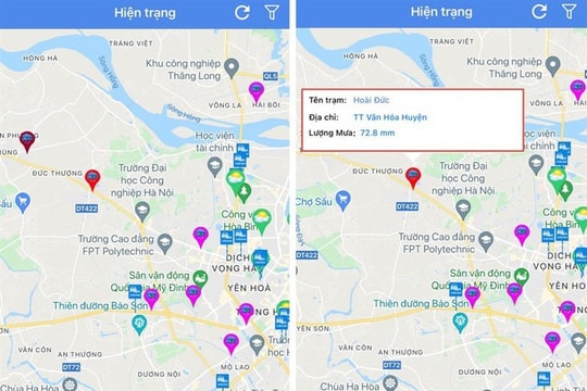 Hà Nội: Tra cứu điểm ngập úng ngay trên điện thoại để di chuyển an toàn