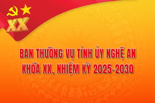 Danh sách Ban Thường vụ Tỉnh ủy Nghệ An khóa XX, nhiệm kỳ 2025 - 2030