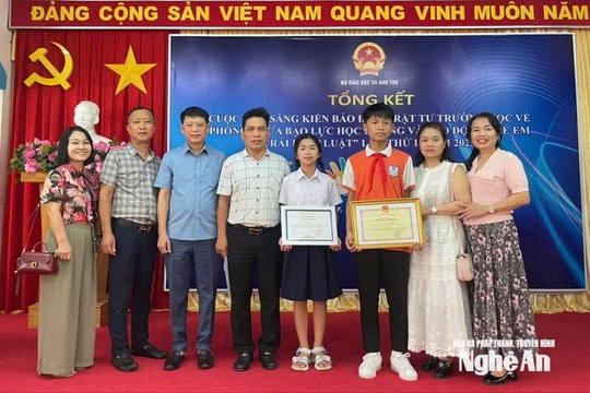 Học sinh Nghệ An giành nhiều giải thưởng tại Cuộc thi sáng kiến về phòng, chống bạo lực học đường