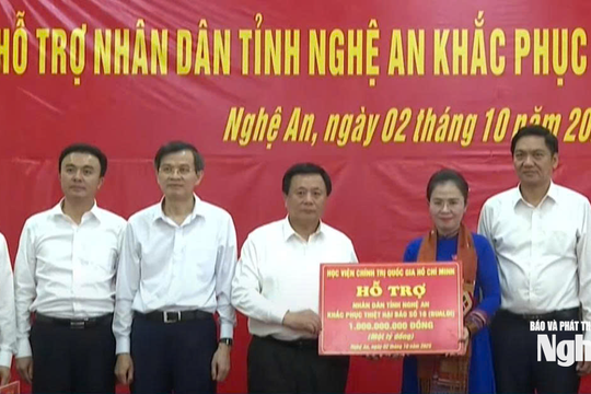 Các đơn vị, địa phương hỗ trợ tỉnh Nghệ An khắc phục hậu quả bão số 10