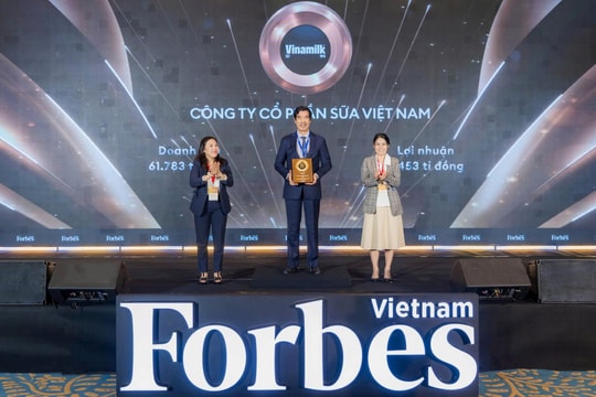 Vinamilk đứng đầu danh sách top 25 thương hiệu năm 2025 của Forbes Việt Nam