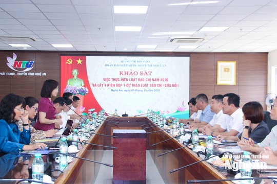 Đoàn đại biểu Quốc hội tỉnh làm việc với cơ quan Báo và phát thanh, truyền hình Nghệ An về thực hiện Luật Báo chí