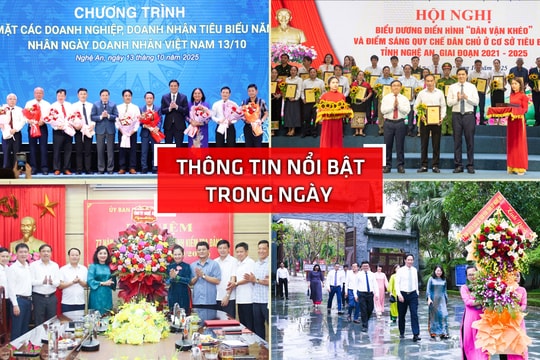 Nghệ An: Thông tin nổi bật ngày 13/10