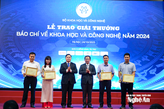 Báo và phát thanh, truyền hình Nghệ An đoạt giải Nhì Giải thưởng báo chí về Khoa học và Công nghệ năm 2024