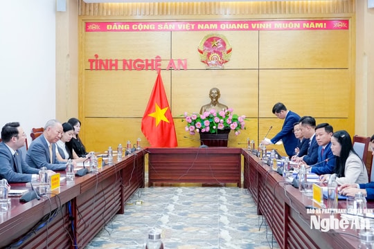 Lãnh đạo UBND tỉnh Nghệ An làm việc với Chủ tịch Tập đoàn xây dựng Thái Bình Dương