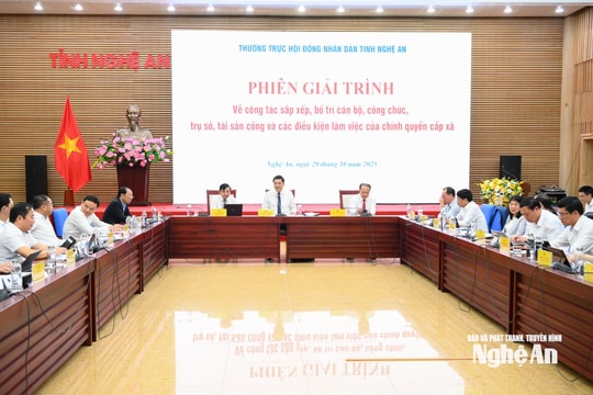 Thường trực HĐND tỉnh tổ chức phiên giải trình về công tác sắp xếp, bố trí cán bộ, tài sản công và các điều kiện làm việc của chính quyền cấp xã