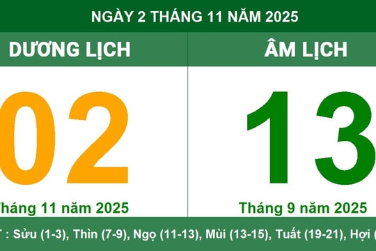 Âm dương lịch 02/11/2025: Ngày tốt và giờ hoàng đạo