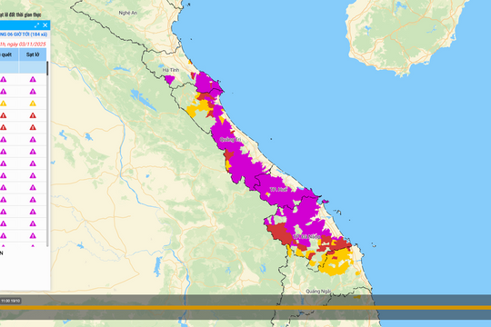Tin cảnh báo lũ quét, sạt lở đất do mưa lũ từ Hà Tĩnh đến Quảng Ngãi