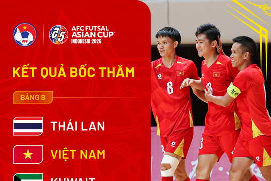 Futsal châu Á 2026 tại Jakarta: Việt Nam gặp Thái Lan