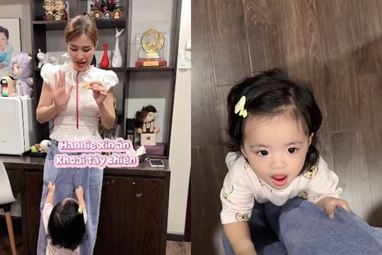 Con gái Đông Nhi 1 tuổi gây sốt với màn 'diễn' xin ăn