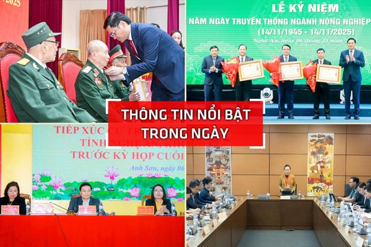 Nghệ An: Thông tin nổi bật ngày 6/11