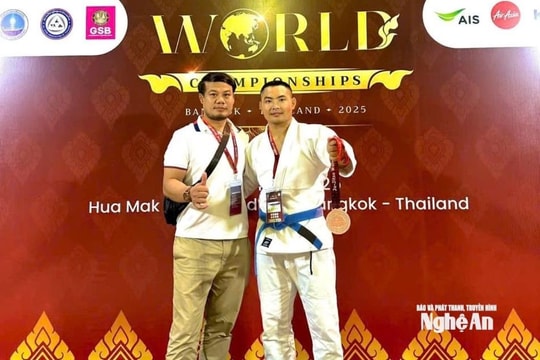 VĐV Nghệ An Nguyễn Tất Lộc giành Huy chương Đồng tại giải Vô địch Jujitsu thế giới 2025