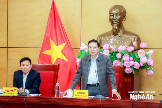 Chủ tịch UBND tỉnh Nghệ An Lê Hồng Vinh chủ trì làm việc về tiến độ 7 chương trình, dự án trọng điểm