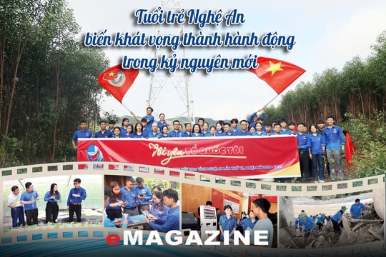 Chào mừng Đại hội Đại biểu Đoàn TNCS Hồ Chí Minh tỉnh Nghệ An lần thứ XIX, nhiệm kỳ 2025 – 2030: Tuổi trẻ Nghệ An biến khát vọng thành hành động trong kỷ nguyên mới