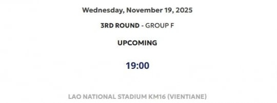 Việt Nam vs Lào dời sang 19/11, trận cuối lượt 5 bảng F