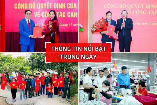 Nghệ An: Thông tin nổi bật trong ngày 17/11