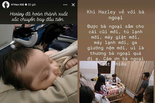 Con gái H'Hen Niê 2 tháng tuổi lần đầu đi máy bay về Đắk Lắk