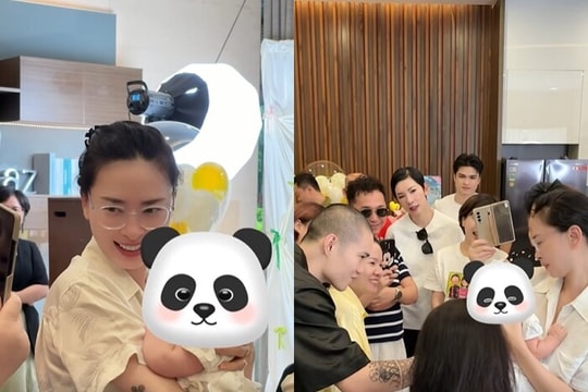 Ngô Thanh Vân xúc động ra mắt con gái trong sinh nhật chồng