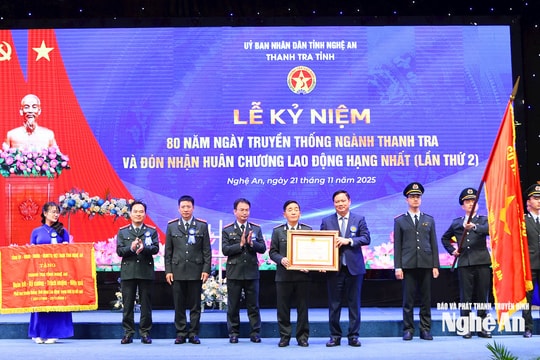 Thanh tra tỉnh Nghệ An tổ chức Lễ kỷ niệm 80 năm Ngày truyền thống và đón nhận Huân chương Lao động hạng Nhất