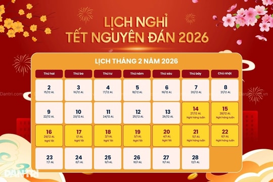Lịch nghỉ Tết Nguyên đán Bính Ngọ năm 2026