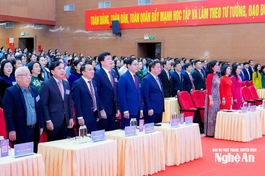 Trọng thể khai mạc Đại hội đại biểu Phụ nữ tỉnh Nghệ An lần thứ XVII, nhiệm kỳ 2025-2030