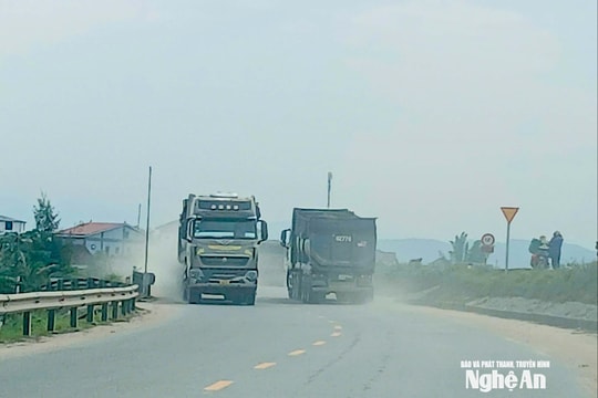 Khổ vì xe 'hổ vồ' chạy suốt ngày trên đê Tả Lam