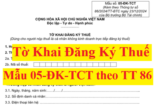 Tải Mẫu Tờ khai đăng ký thuế cho cá nhân không kinh doanh năm 2025