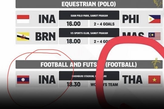 SEA Games 33: Cờ Việt Nam bị gắn nhầm cho Thái Lan ở futsal