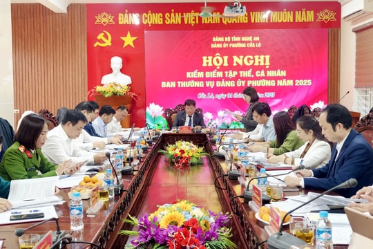 Hội nghị kiểm điểm tập thể và cá nhân Ban Thường vụ Đảng ủy phường Cửa Lò năm 2025