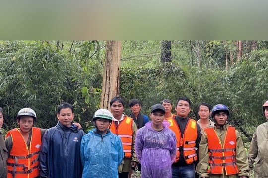 Giải cứu thành công 6 nhân viên đo đạc bị mắc kẹt giữa rừng do nước lũ