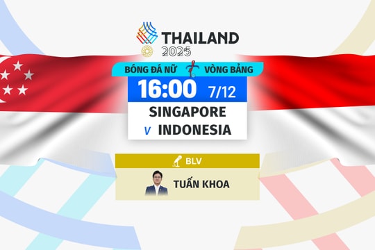 VTV7 trực tiếp bóng đá nữ Singapore vs Indonesia 16h00 hôm nay 7/12/2025