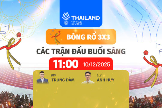 Lịch thi đấu bóng rổ SEA Games 33 hôm nay 10/12/2025