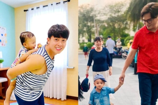 Hòa Hiệp đưa con trai 1 tuổi đến lớp, có Bá Thắng đồng hành